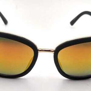 NEW Foster Grant Women's Yellow Mirrored Black Gold Sunglasses SIA